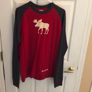 Lazy One Men's red and white Tee Sz Small Alaska